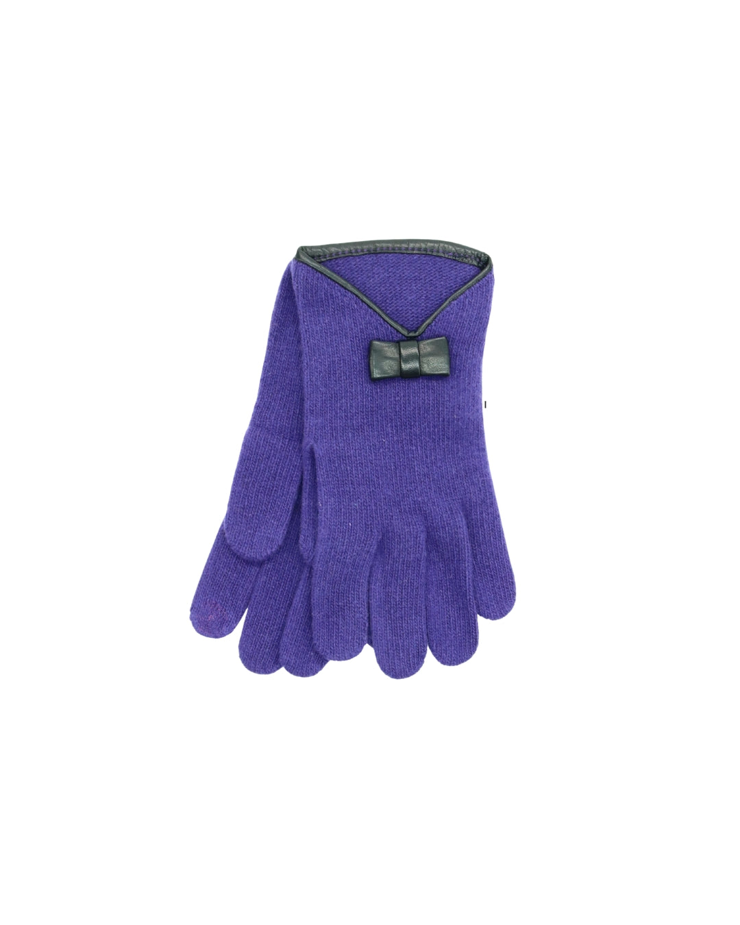 MEHNDI CASHMERE GLOVES WITH LEATHER BOW