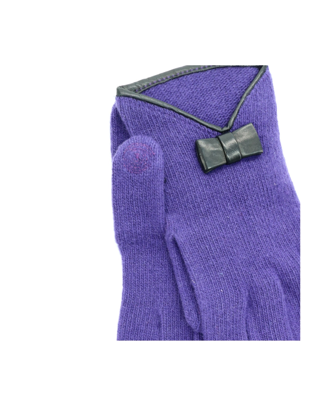 MEHNDI CASHMERE GLOVES WITH LEATHER BOW