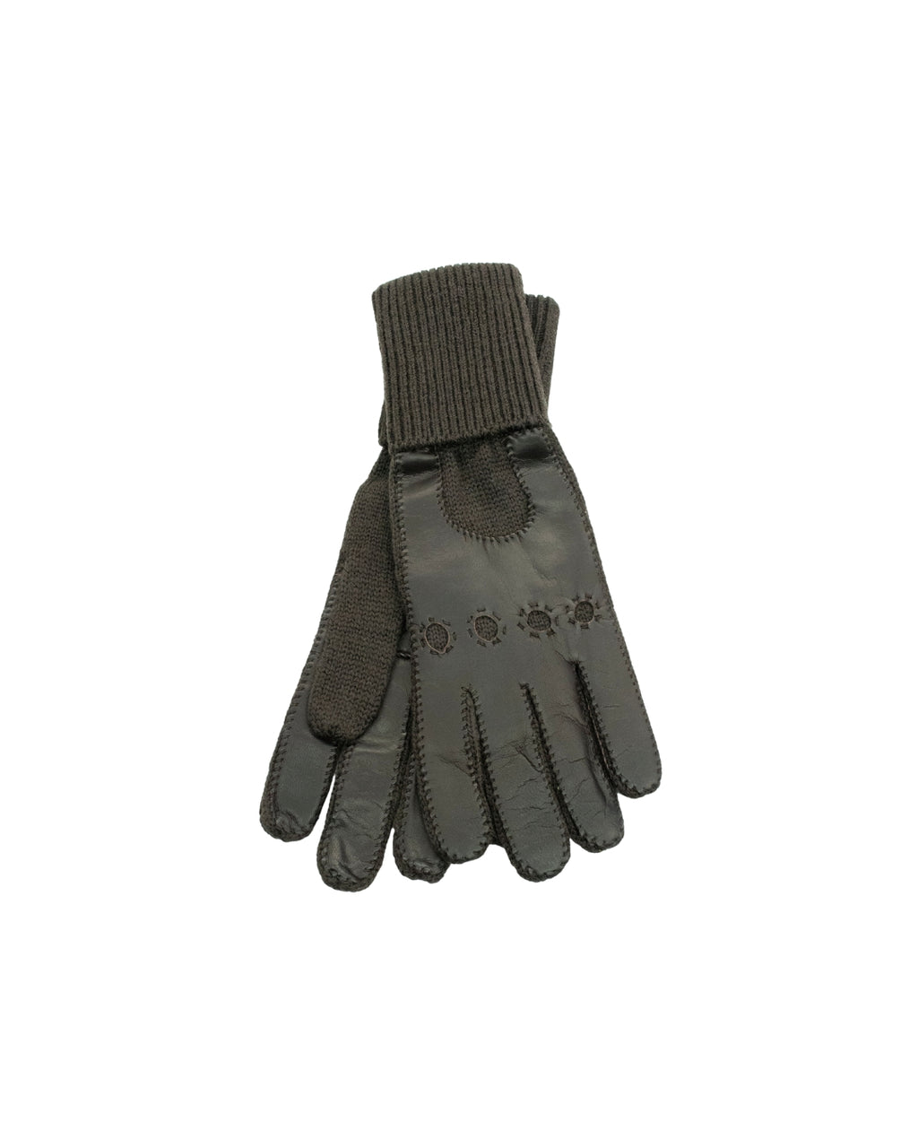 MEHNDI MERINO GLOVES WITH LEATHER TOP