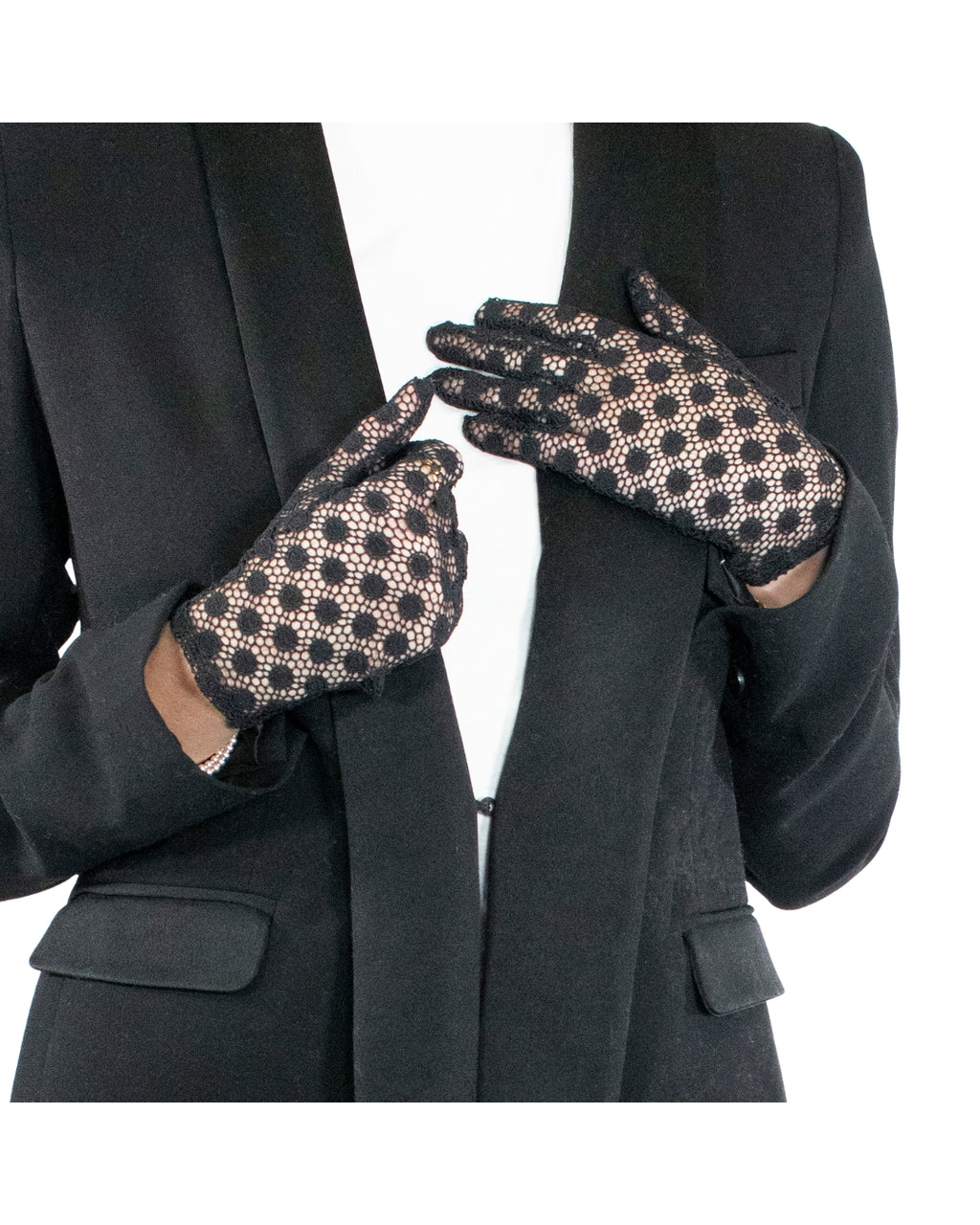 MEHNDI Dotted Velvet Lace Gloves