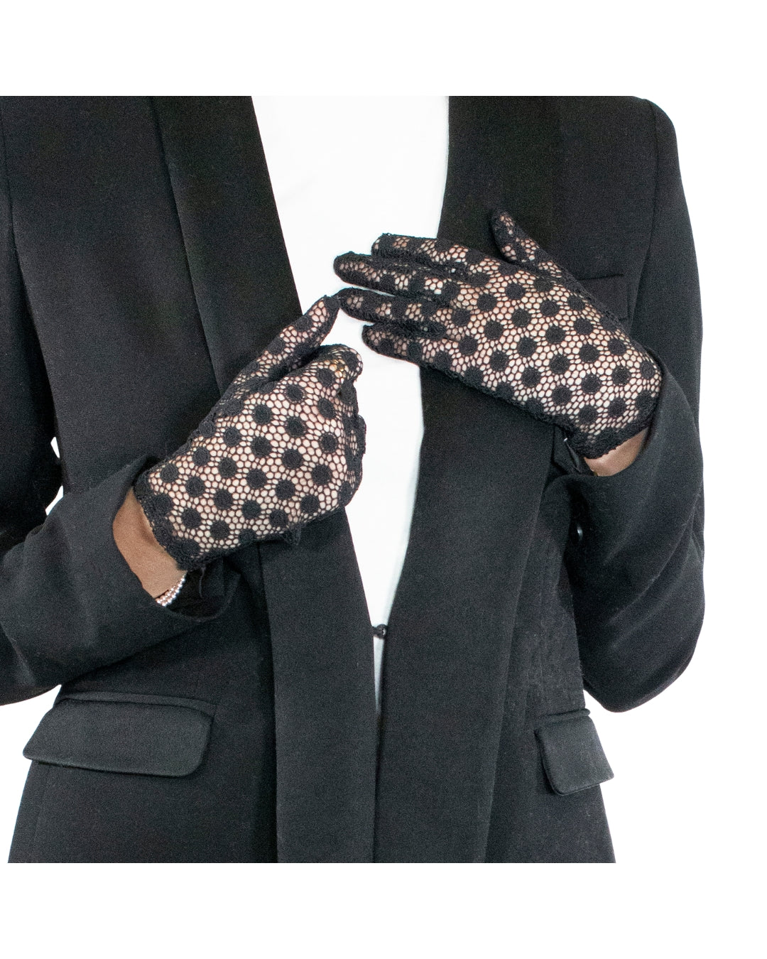 MEHNDI Dotted Velvet Lace Gloves