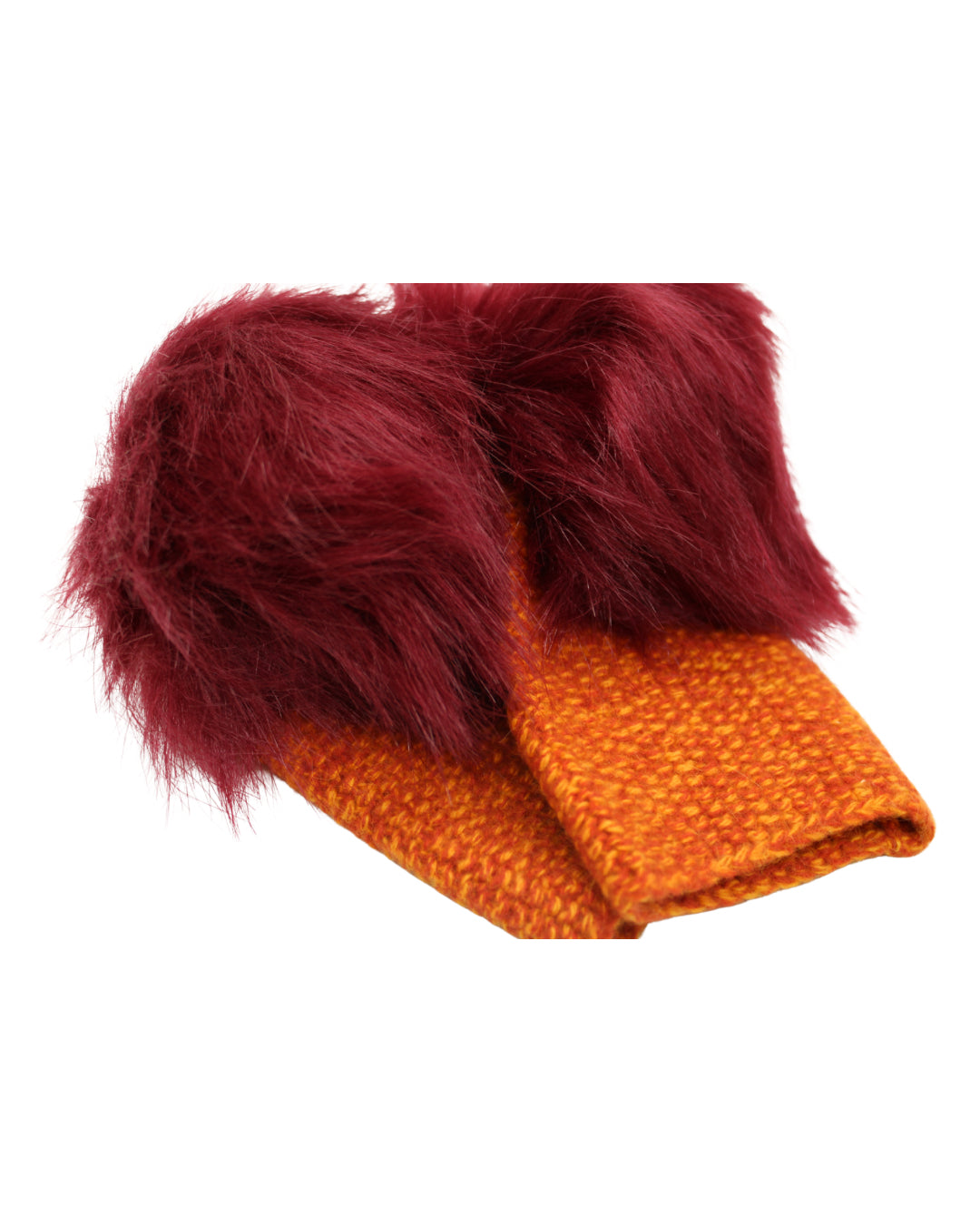 MEHNDI 6 INCH CASHMERE ARM WARMER with FUR PUFF