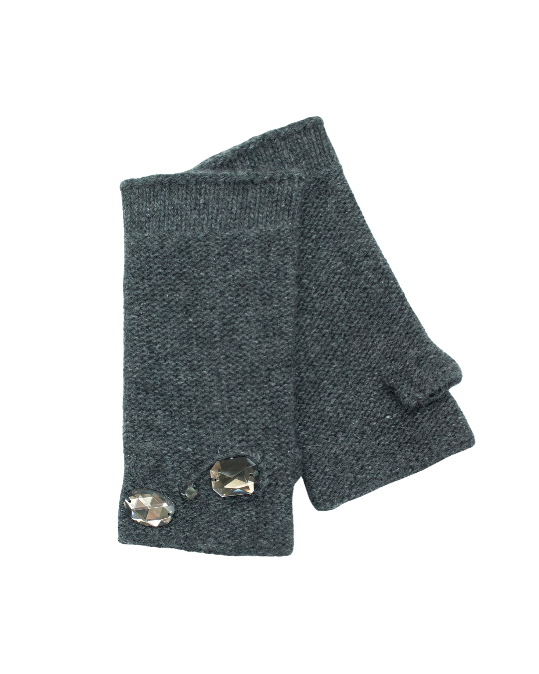 MEHNDI CASHMERE BLEND Embellished FINGERLESS GLOVES