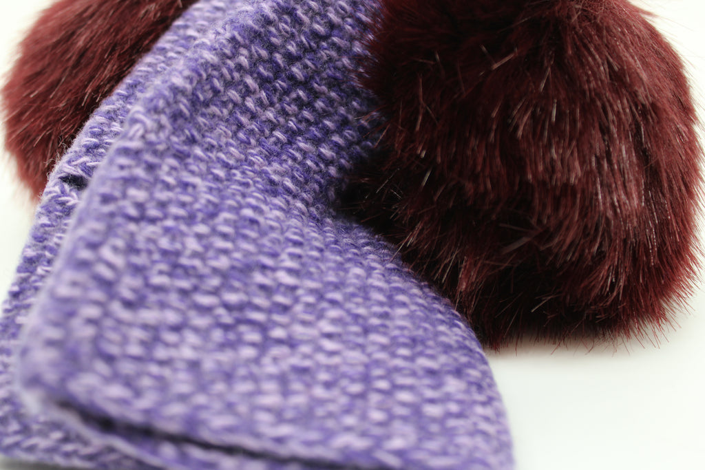 MEHNDI 6 INCH CASHMERE ARM WARMER with FUR PUFF