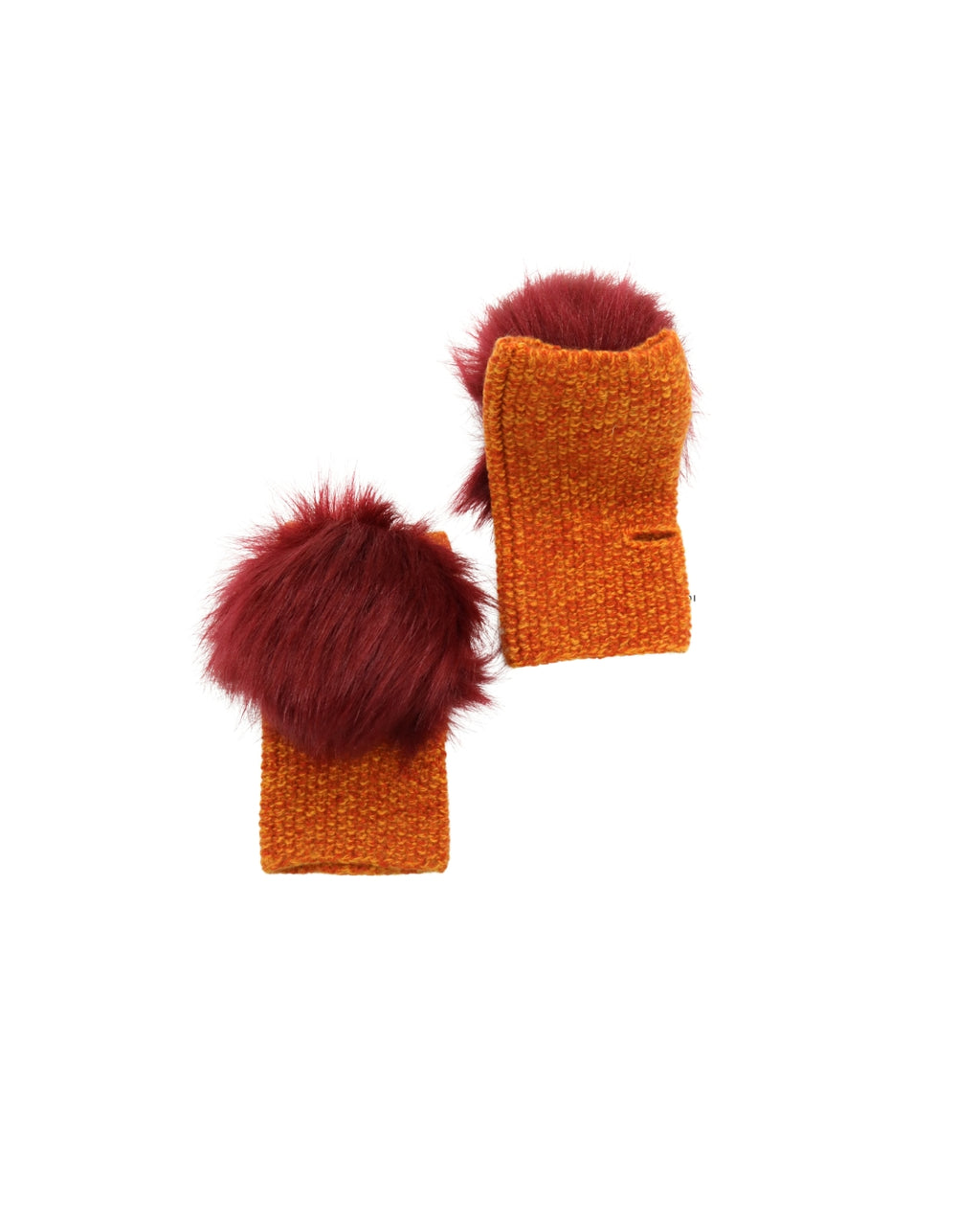 MEHNDI 6 INCH CASHMERE ARM WARMER with FUR PUFF