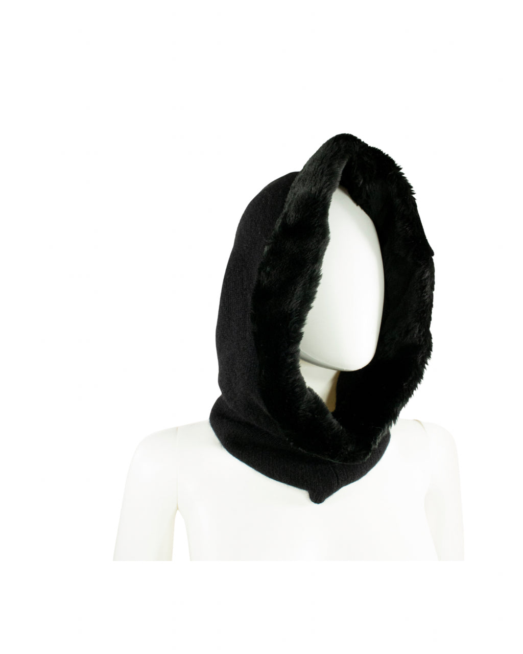 MEHNDI CASHMERE HOOD WITH FAUX FUR