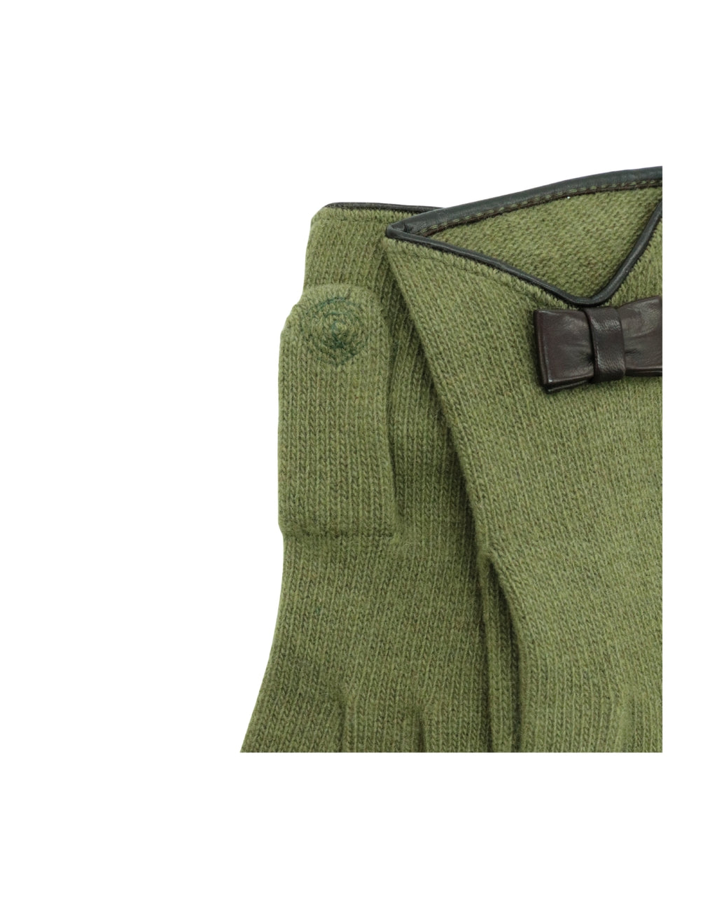 MEHNDI CASHMERE GLOVES WITH LEATHER BOW