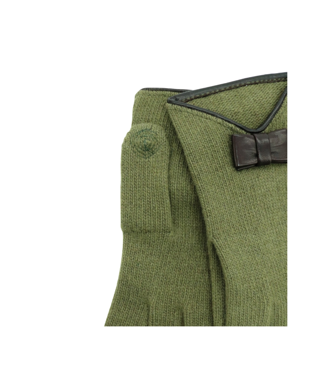 MEHNDI CASHMERE GLOVES WITH LEATHER BOW