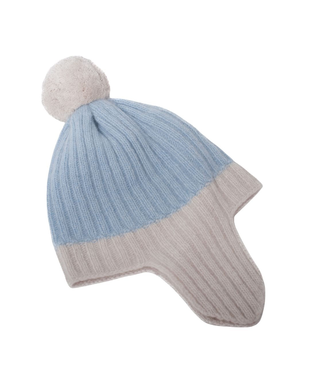 MEHNDI BABIES CASHMERE POM HAT W EARFLAPS